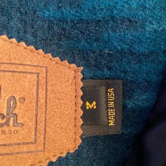 Vintage Woolrich Size Womens Medium Aztec Print Wool Chore Coat Shawl Collar - Picture 5 of 11